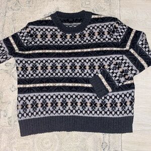 J. Crew Women's Scandinavian Icelandic Nordic Wool Winter Crew Neck knit Sweater